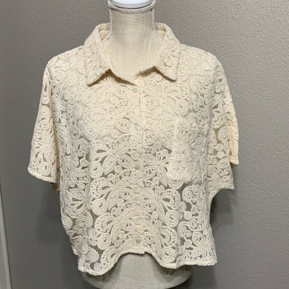 OAT New York Lace & Mesh Crop Top XL - Picture 1 of 12